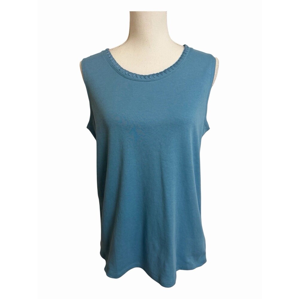 NEW Carole Hochman Women's M Blue 100% Cotton Pajama Tank Top Loungewear